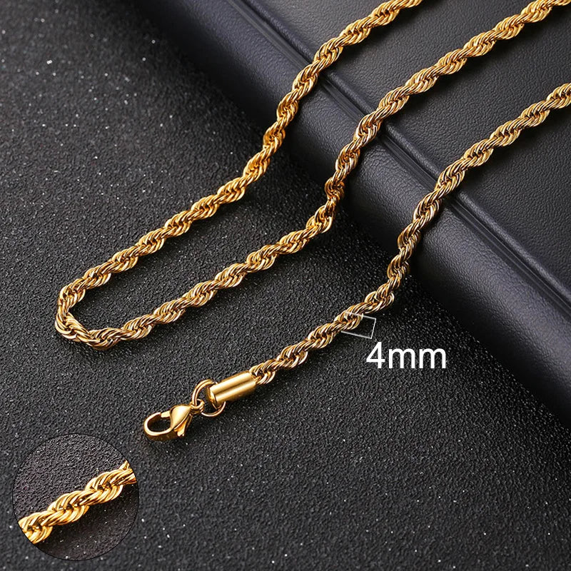 Vnox Collar de cadena cubana para hombre y mujer, gargantillas de cadena de eslabones curvos de acero inoxidable Punk básico, Collar de Metal sólido de Color dorado Vintage
