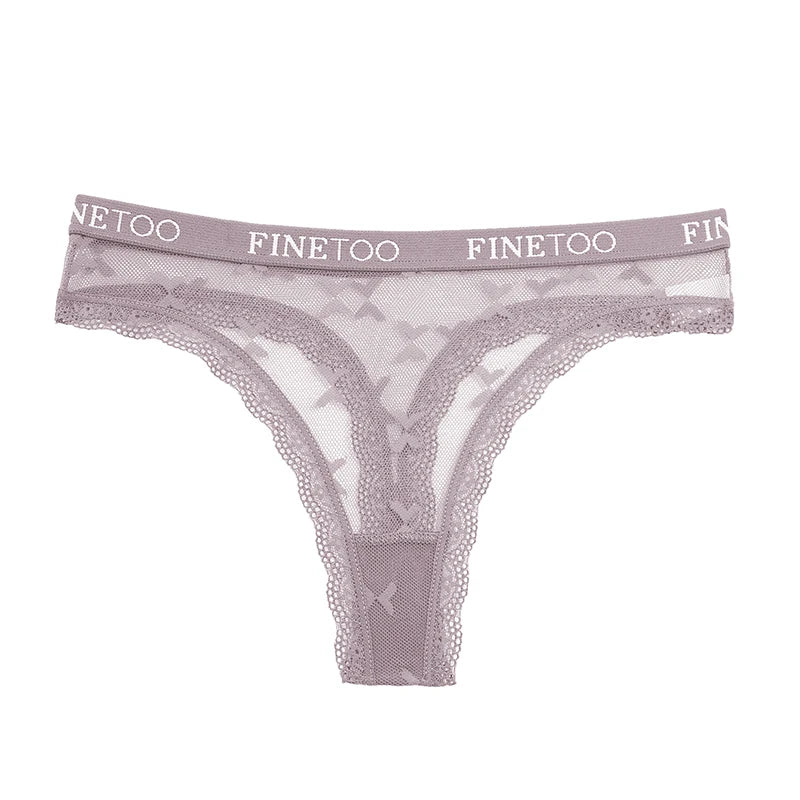 3 uds FINETOO Tanga para mujer bragas de encaje Tanga Sexy para mujer ropa interior de cintura baja comodidad sólida calzoncillos femeninos lencería S-XL