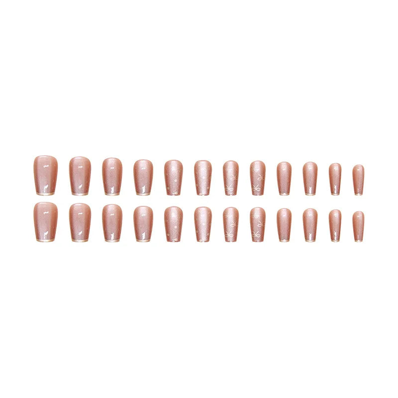 24 uñas postizas en forma de ataúd + 1 lima de uñas + 1 pegamento de gelatina