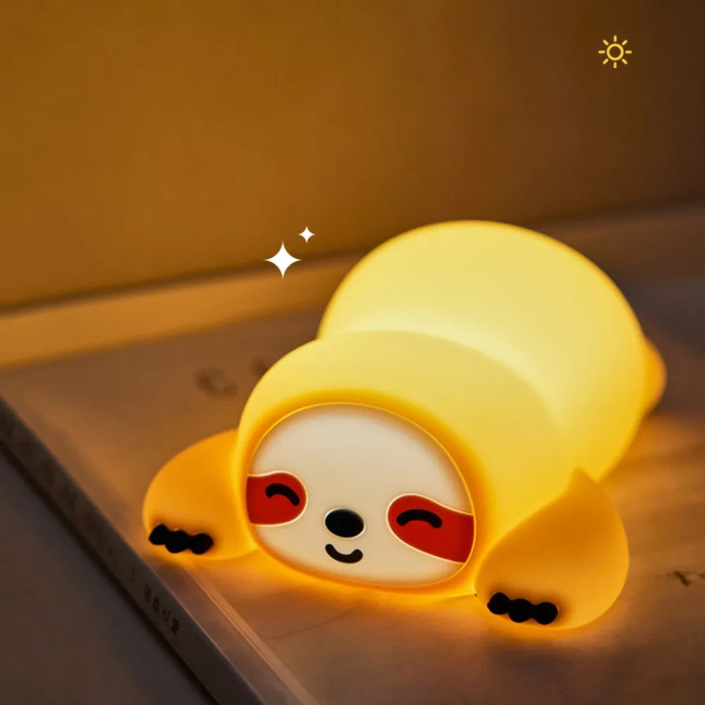 Bonita lámpara de noche blanda de silicona, luz nocturna regulable para guardería, lámpara de mesita de noche con temporizador recargable y Sensor táctil