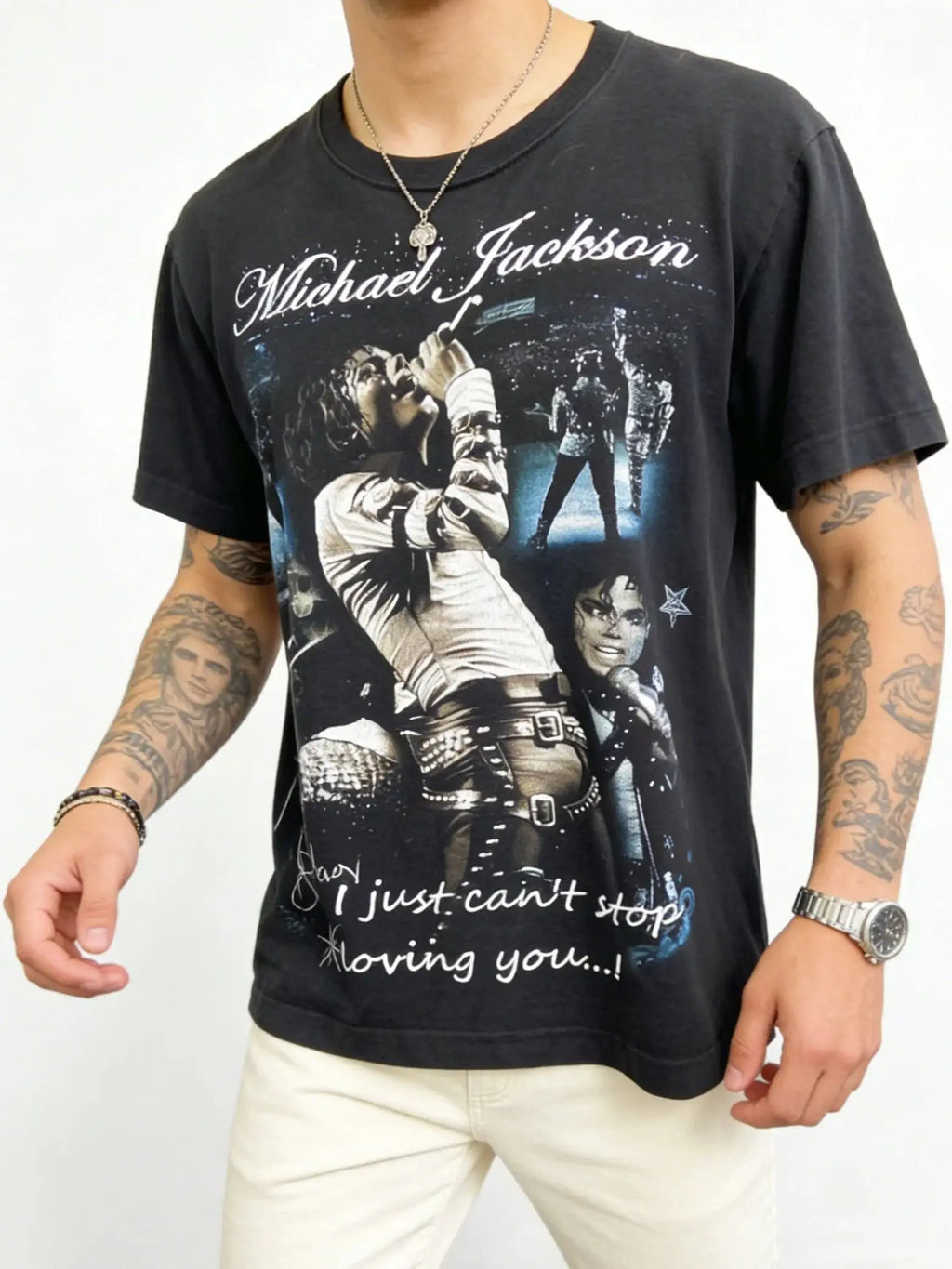 Nueva Camiseta Oversize de Michael Jackson para Verano, Ropa Urbana para Hombre y Mujer, Top de Moda, Camiseta de Algodón para Niños, Adultos y Padres e Hijos