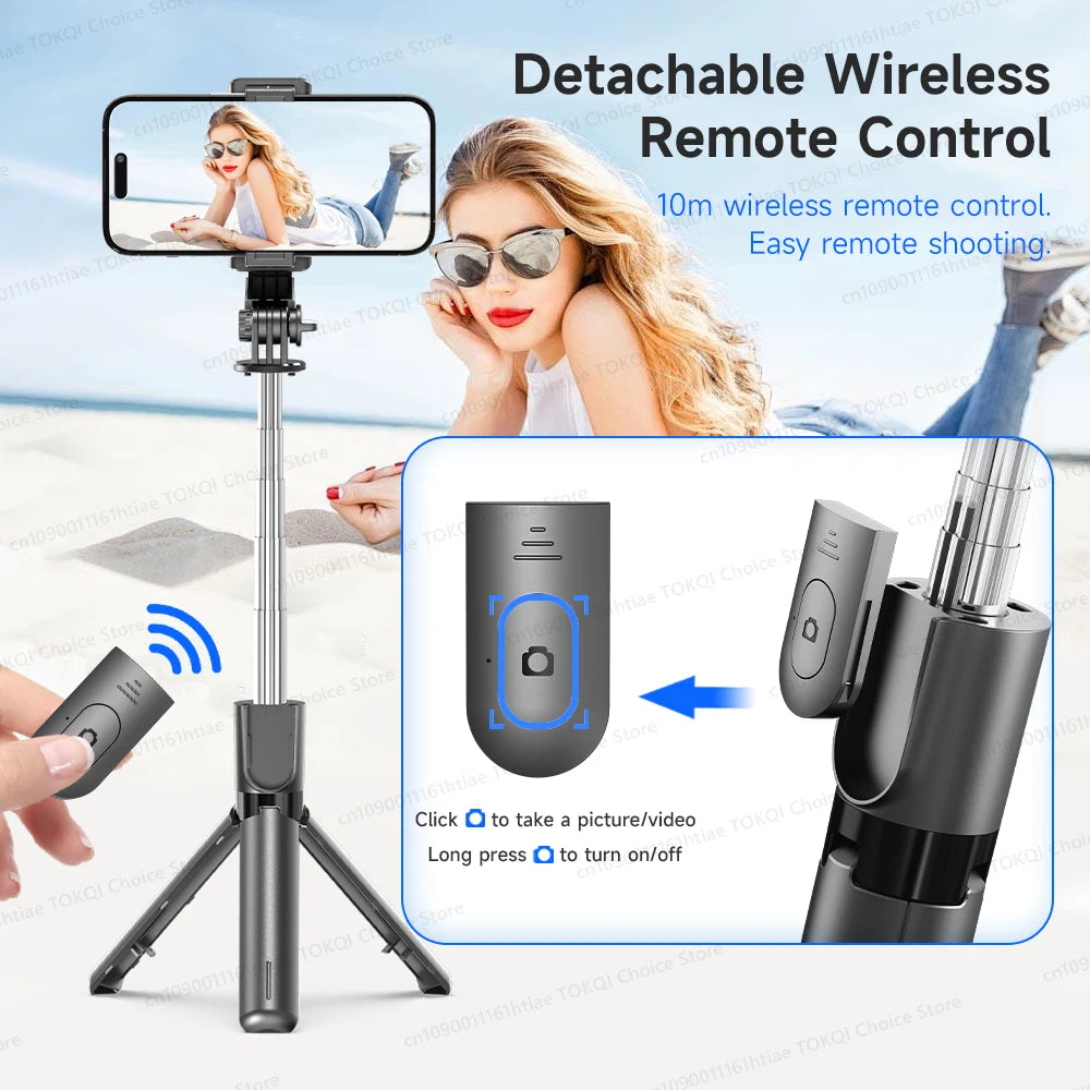 Trípode/palo Selfie F01, soporte para teléfono, Mini trípode portátil con Bluetooth inalámbrico para Android e Iphone, teléfono inteligente, disparo Vlog