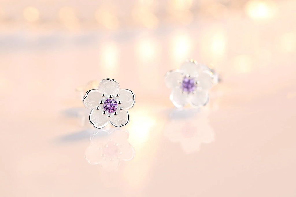 Pendientes pequeños de Plata de Ley 925 con circonita rosa y púrpura para mujer, accesorios de joyería de lujo elegantes para boda, venta al por mayor