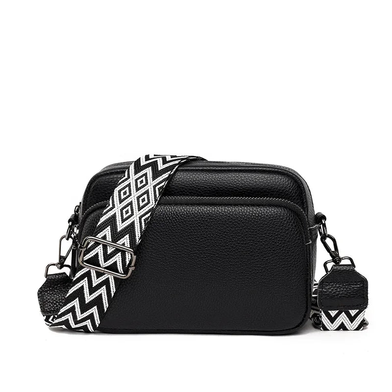 Bolso cruzado para mujer, diseño de moda espacial múltiple, gran capacidad, Material PU, bolso de hombro ligero