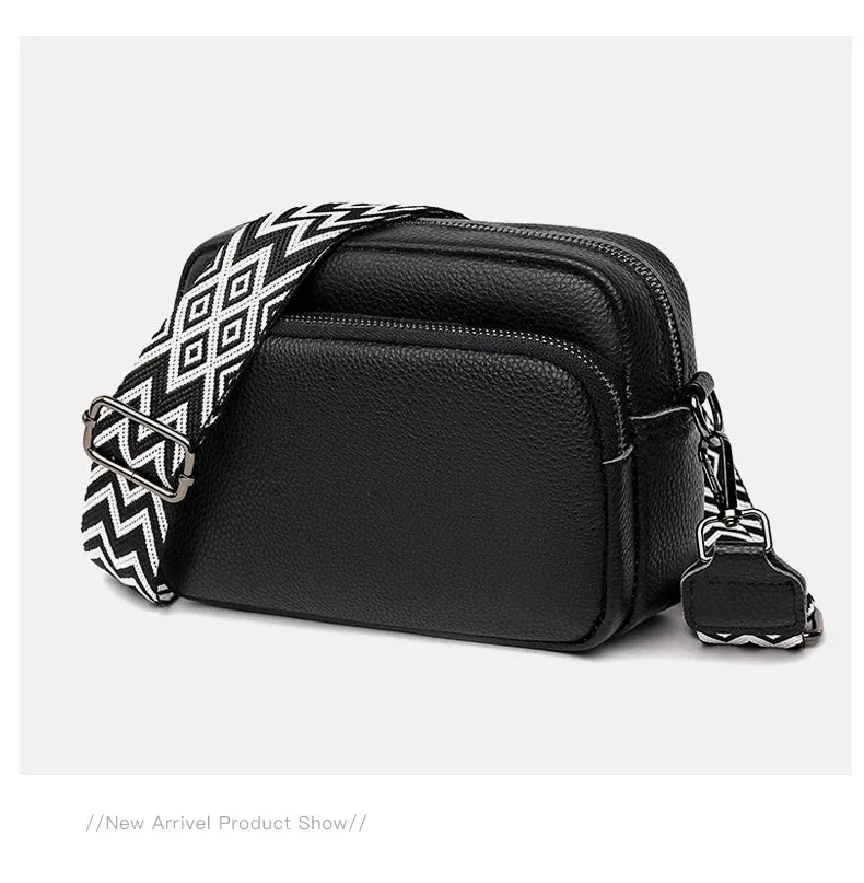 Bolso cruzado para mujer, diseño de moda espacial múltiple, gran capacidad, Material PU, bolso de hombro ligero