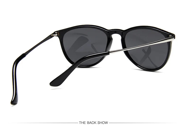 Gafas de sol clásicas con montura metálica populares, gafas de sol redondas para hombres y mujeres, gafas de sol con película reflectante para hombres y mujeres ﻿