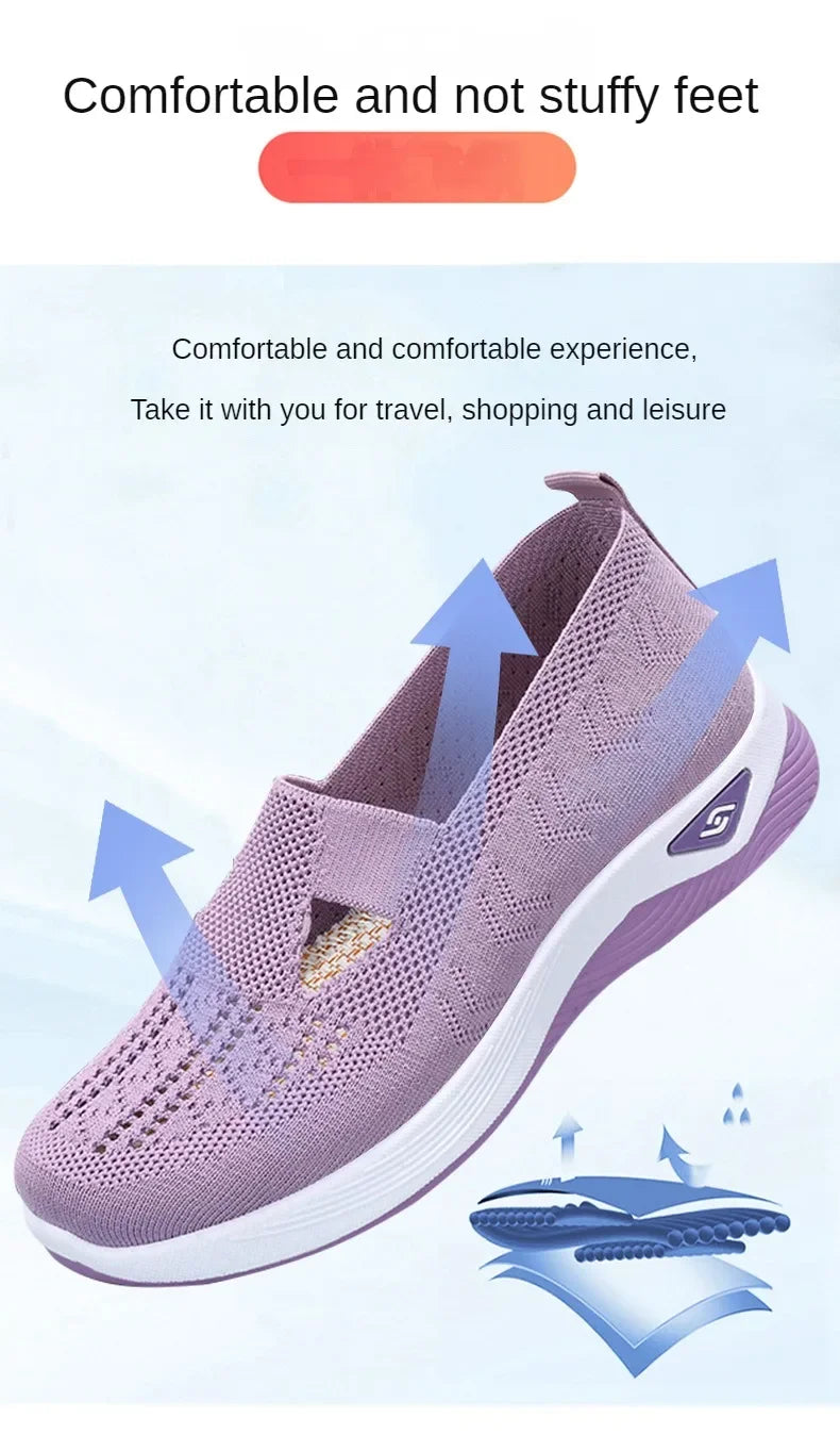 Zapatos de mujer 2025, zapatillas informales de verano, suela gruesa de malla transpirable, asequible, envío gratis