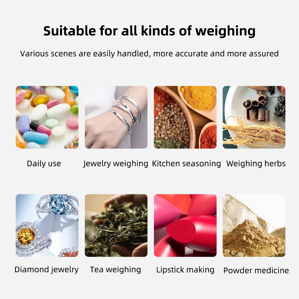 Báscula Digital para joyería, alta precisión, 200g/1000g x 0,01g, precisión, conteo inteligente, balanza de alimentos con gemas, báscula de bolsillo para cocina, carga USB