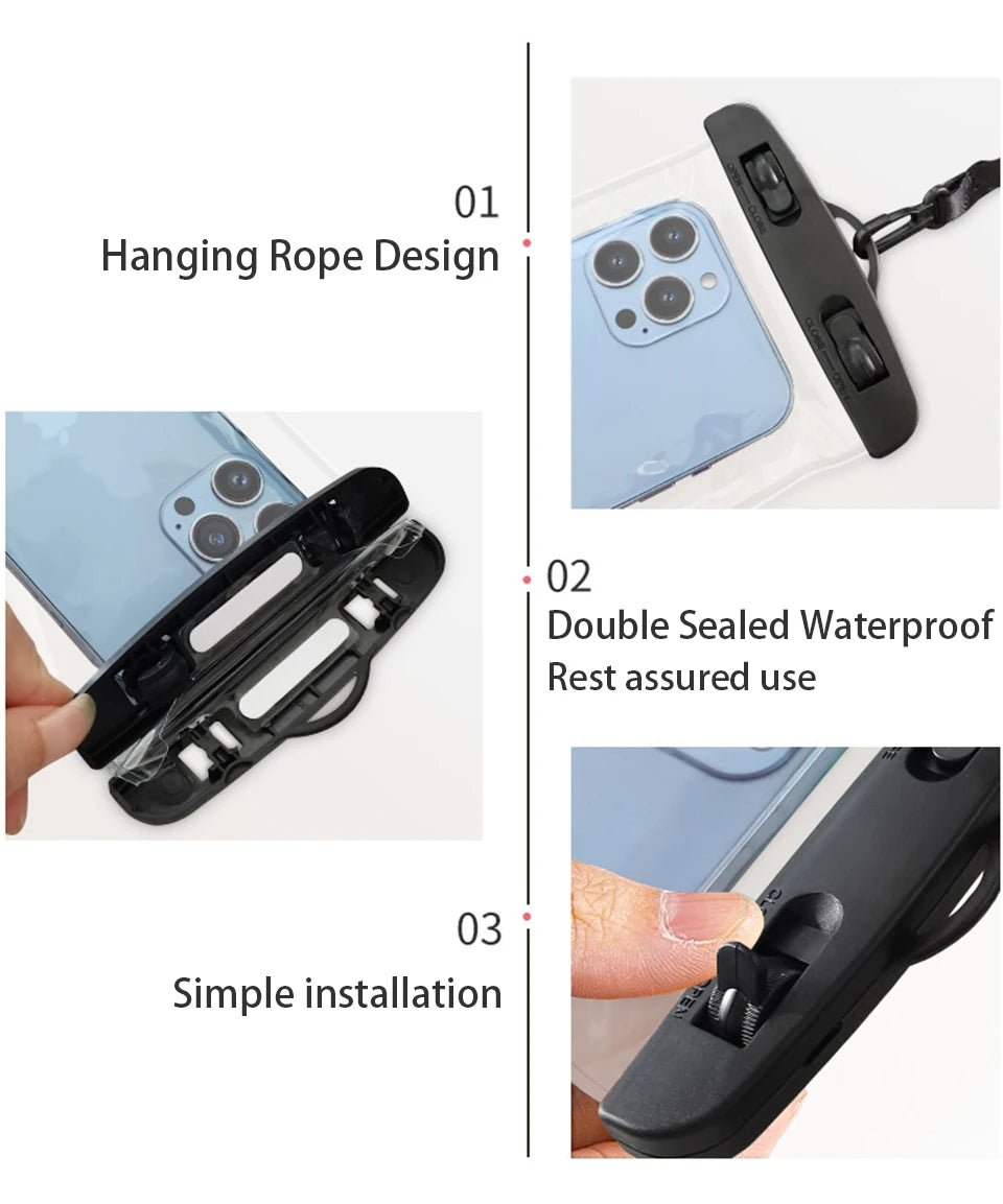 Funda impermeable para teléfono, bolsa protectora Universal para teléfono subacuático, funda protectora para iPhone 11 12 13 14 15 16 Pro