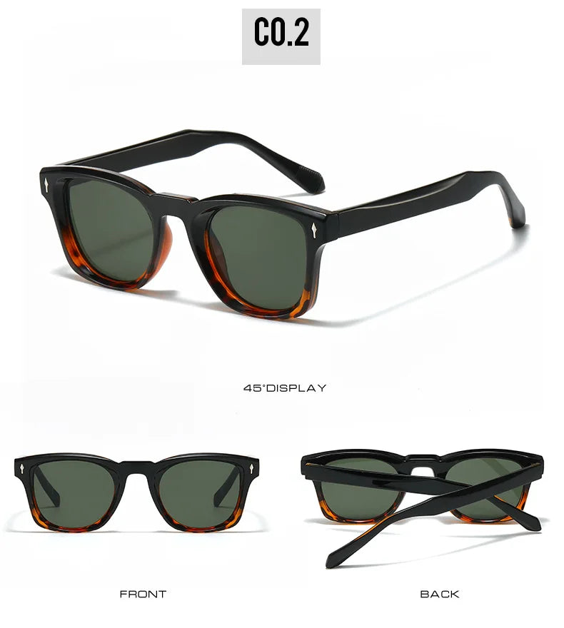 2025 Nuevas gafas de sol cuadradas para hombres Arrove Docration Fashion Simplify Gafas de sol unisex UV400 Adecuado para una escena versátil