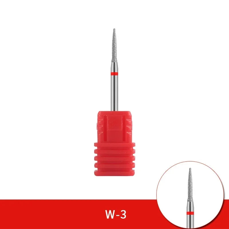 Brocas de cerámica para uñas de diamante, fresa para manicura, limas rotativas para cutículas izquierda y derecha, herramientas de accesorios para uñas DIY
