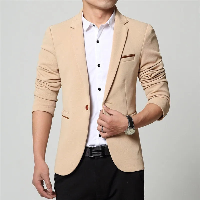 2024 hombres Slim fit nueva moda Blazer traje chaqueta negro azul rojo de talla grande L a 5XL chaquetas masculinas abrigo para hombre vestido de boda