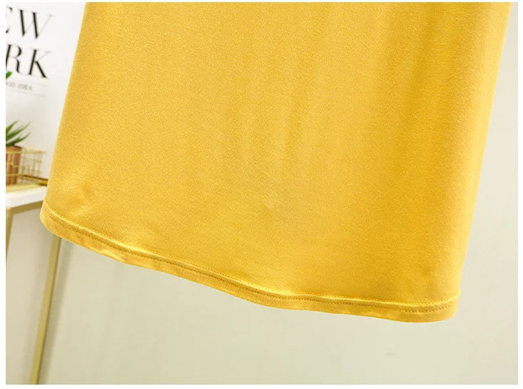 Camiseta de Modal con cuello en V para mujer, camisetas de fondo fino, camisetas holgadas de talla grande, ropa de calle, Top básico