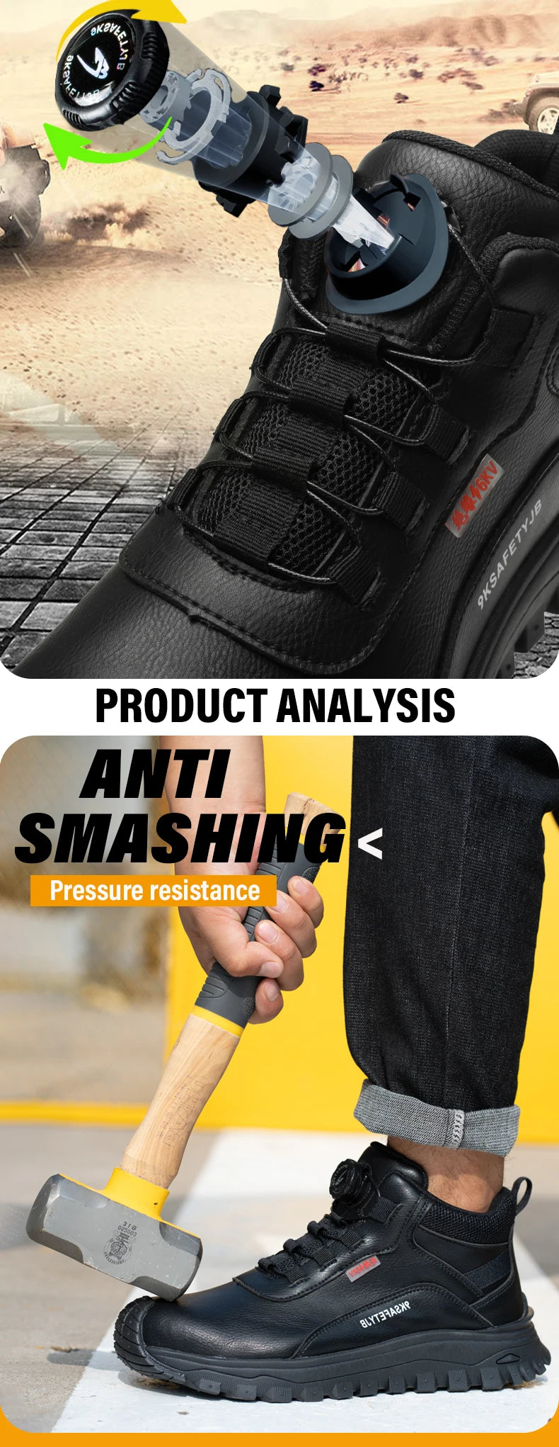 Zapatos de seguridad para el trabajo con aislamiento de 6KV, botas de trabajo impermeables antideslizantes para hombres y mujeres, botas de seguridad con protección de botón giratorio, talla 47 48