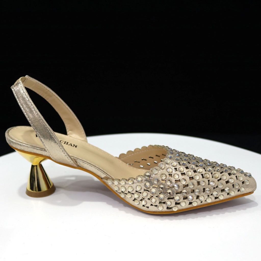 Sandalias con fondo de Muffin decoradas con cuentas para mujer, zapatos y bolso cómodos y versátiles, elegantes, a la moda, verano, 2023