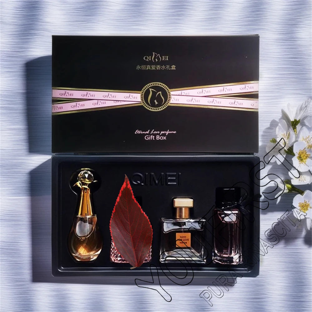 Perfume de Marca de Lujo para Mujer, Eau de Parfum, Caja de Regalo de 4 Piezas, 100 ml, Perfumes de Mujer, Aroma Floral Frutal Fresco y Natural en Spray