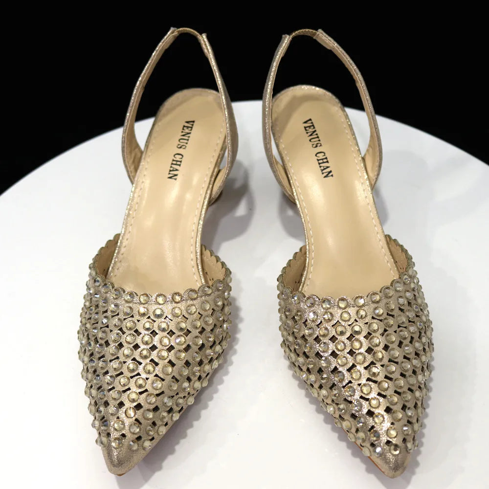 Sandalias con fondo de Muffin decoradas con cuentas para mujer, zapatos y bolso cómodos y versátiles, elegantes, a la moda, verano, 2023