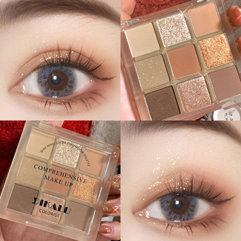 DIKALU-paleta de sombras de ojos, nueva paleta de sombra de ojos, Oh Rosy Nine Palace Grid, enfoque automático, baja saturación, polvo de humo, placa de rosa, primavera y verano