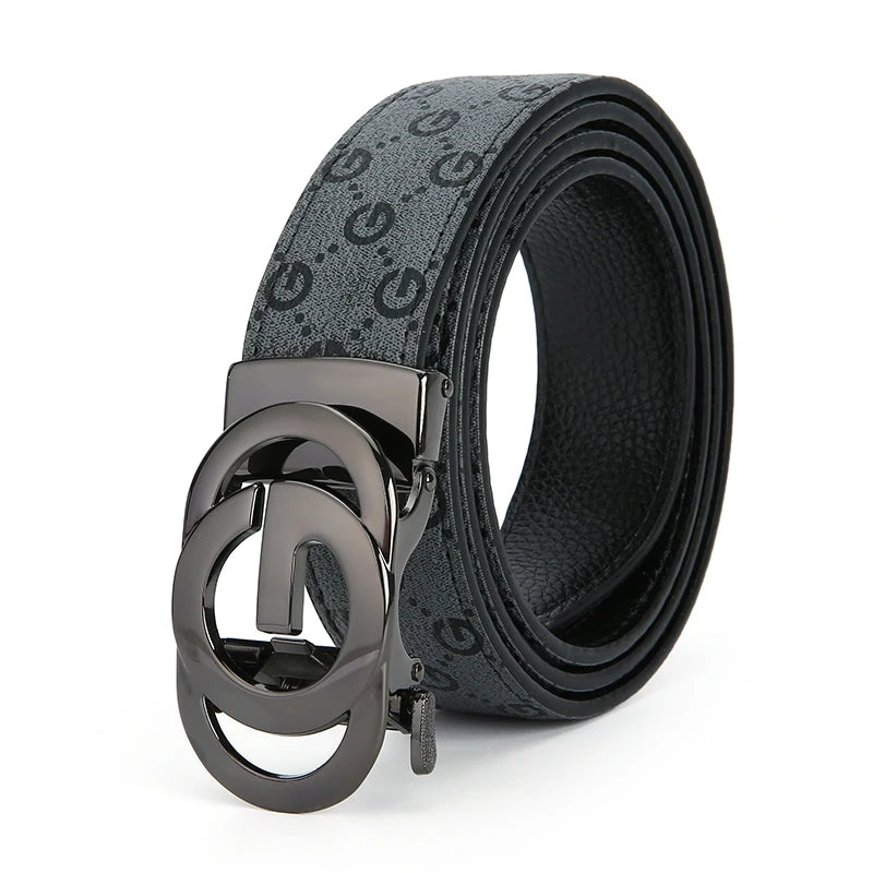 Cinturón de hombre de cuero genuino y piel de vaca, cinturón de marca de lujo informal a la moda, cinturón de diseño versátil para hombre