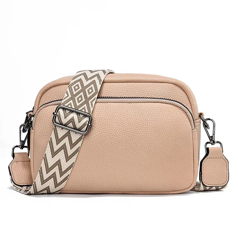 Bolso cruzado para mujer, diseño de moda espacial múltiple, gran capacidad, Material PU, bolso de hombro ligero