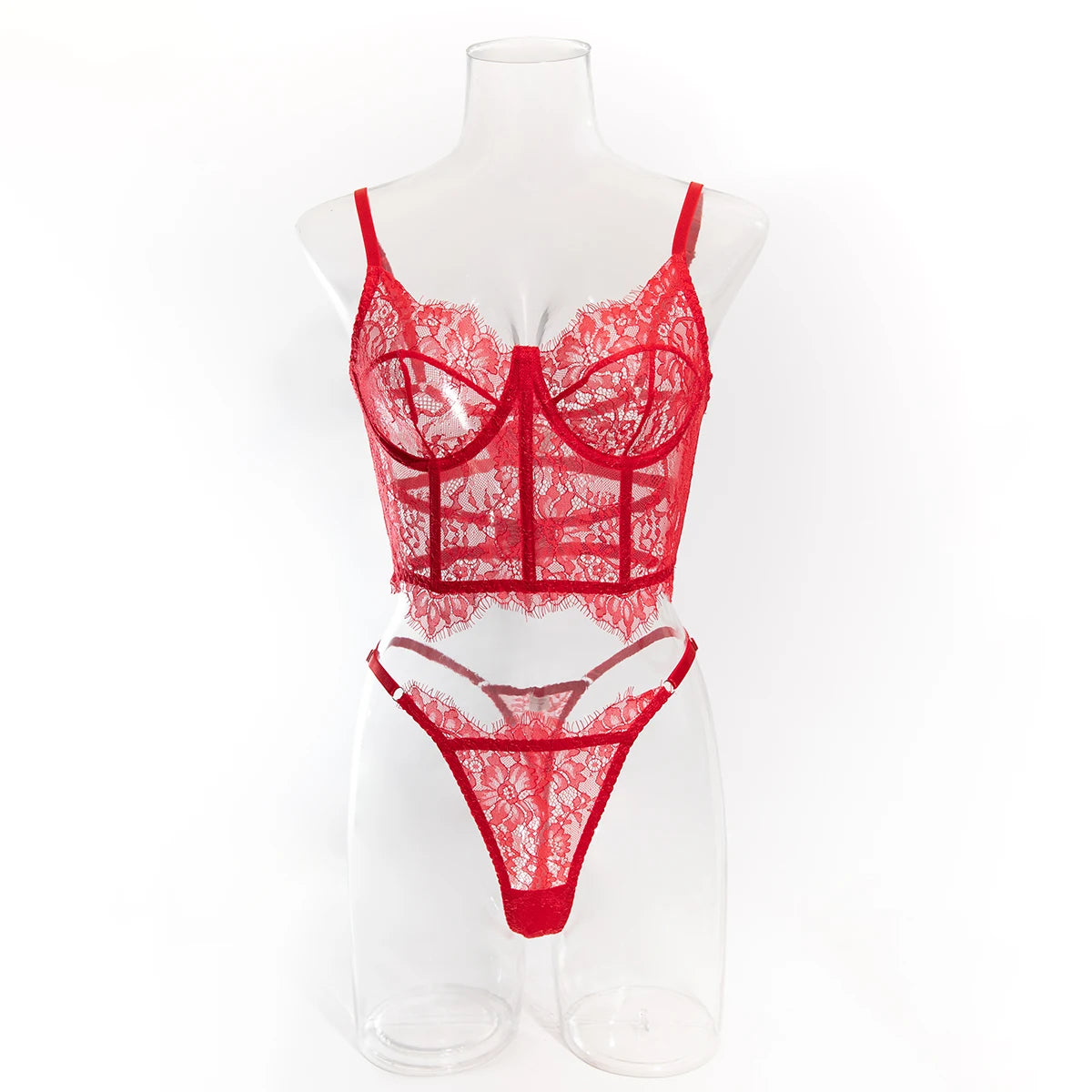 Krasapt-Lencería de encaje negro Sexy, conjuntos de dos piezas, ropa interior de encaje elegante, sujetadores y bragas eróticos, conjunto Bilizna atractivo transparente