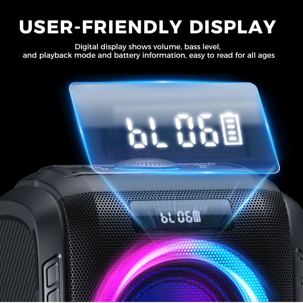 W-KING Altavoz Bluetooth grande PEAK de 250W, el más ruidoso/masif, 120dB/12 graves personalizados, altavoz portátil Boombox de fiesta grande V5.3 inalámbrico