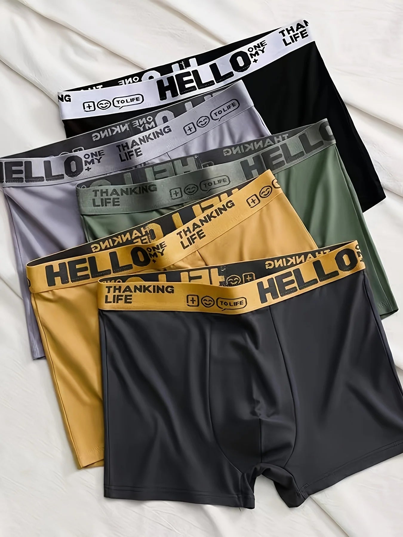 10 piezas de ropa interior para hombre, calzoncillos elásticos de secado rápido, ropa interior deportiva informal para niño, bragas modernas de alta elasticidad