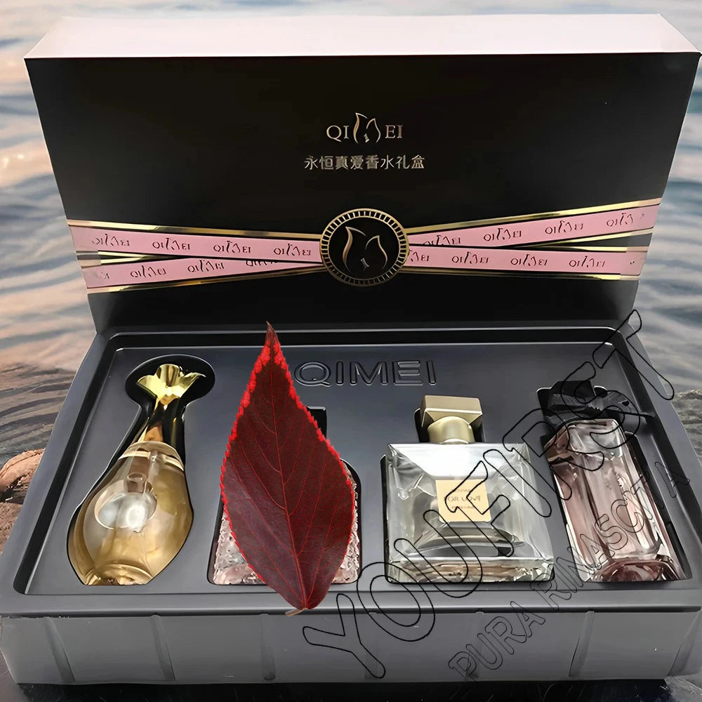 Perfume de Marca de Lujo para Mujer, Eau de Parfum, Caja de Regalo de 4 Piezas, 100 ml, Perfumes de Mujer, Aroma Floral Frutal Fresco y Natural en Spray