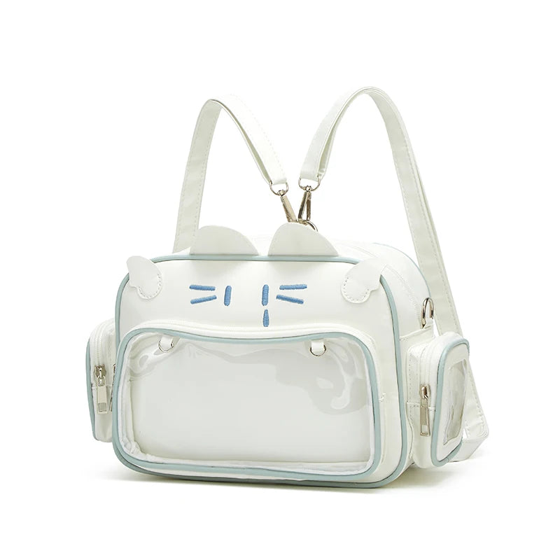 Bolso pequeño Ita de estilo universitario a la moda, mochilas de gato para mujer, bolso de hombro informal de cuero Lolita Jk Harajuku