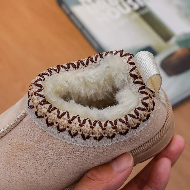 2025 nueva moda botines para niños suave invierno casual niñas zapatos de algodón Color sólido niños escuela botas de felpa zapatos cálidos