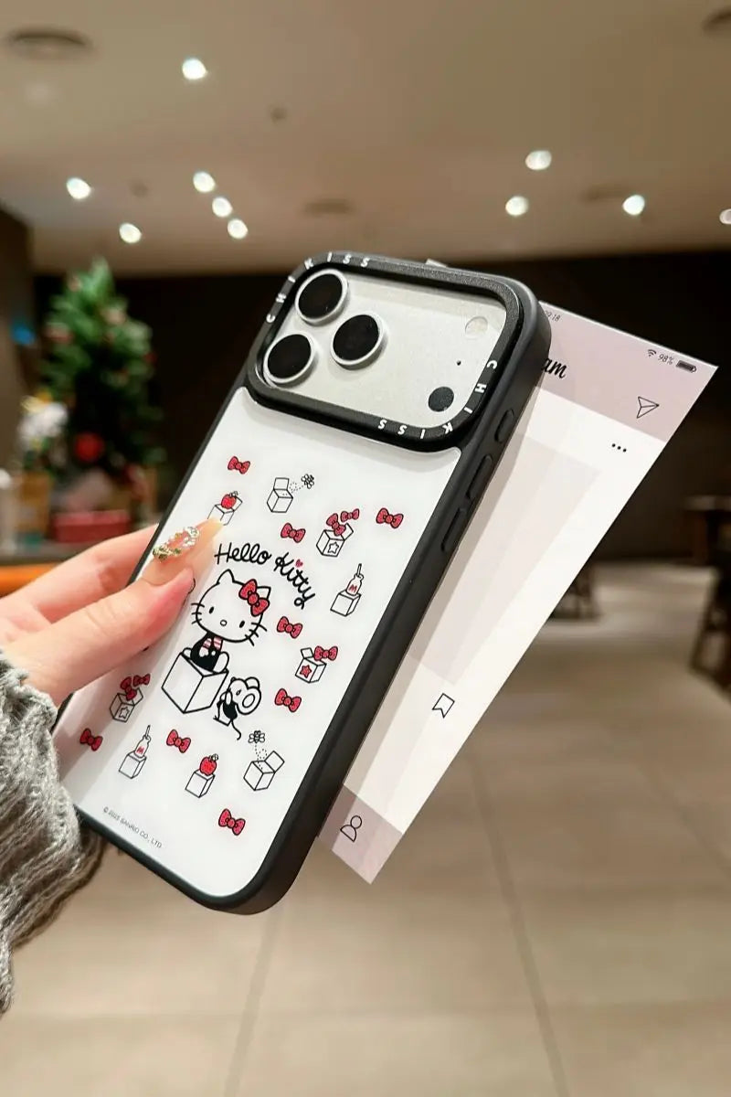 Funda de Teléfono con Diseño de Hello Kitty de Sanrio Coreano, para iPhone 17 Pro Max 16 15 14 Plus, con Soporte Magnético, Antigolpes, Estilo INS
