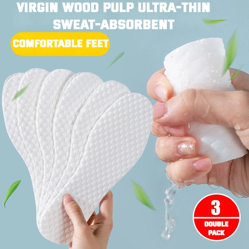 Nuevo 1/5/10 par/juegos plantillas desechables plantillas de pulpa de madera natural hombres y mujeres fino transpirable sudor suave cómodo almohadilla de zapato