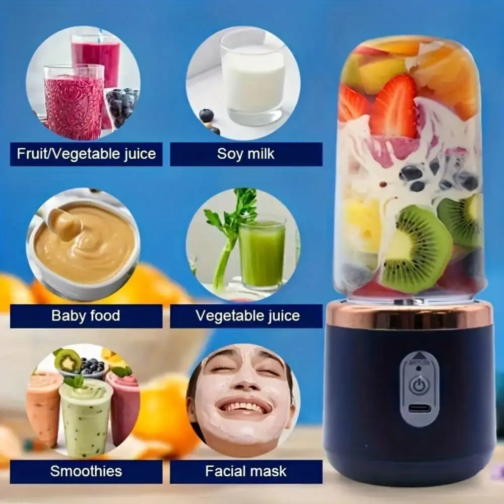 Vaso para exprimidor + vaso portátil para exteriores, vasos dobles, desmontables, fáciles de limpiar, para hacer jugos finos, licuadora de frutas, máquina para hacer bebidas, adecuado para el hogar, viajes al aire libre, o