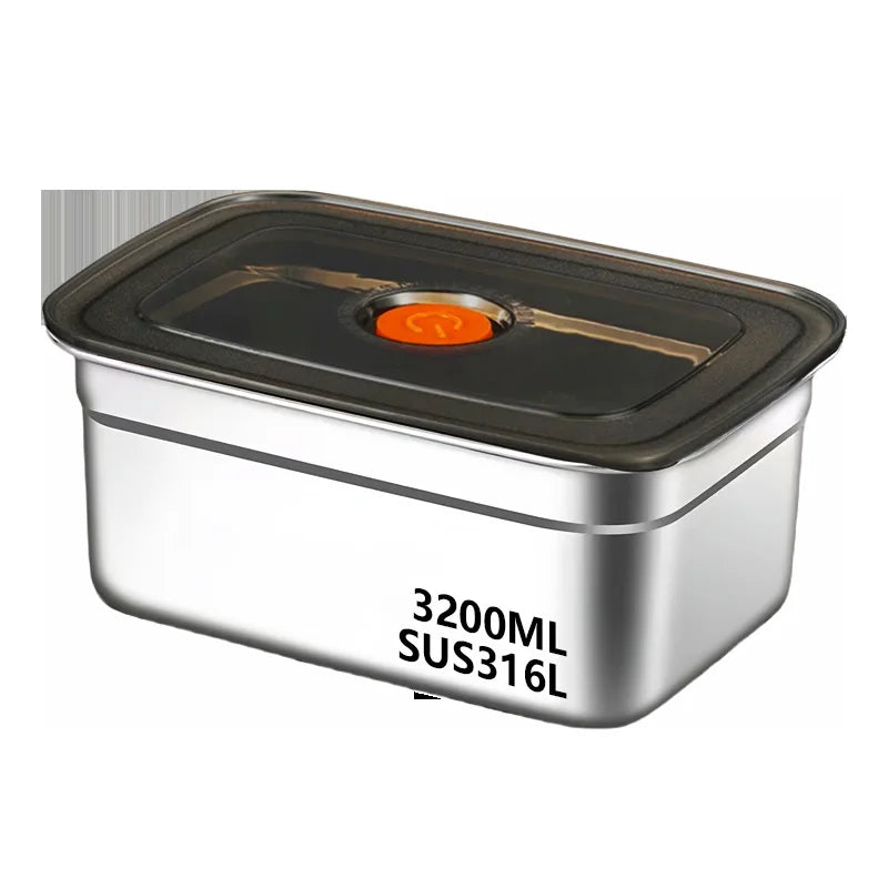 Crisper de acero inoxidable 304, fiambrera, fiambrera sellada a prueba de fugas, caja de almacenamiento para refrigerador y congelador, fiambrera para acampar