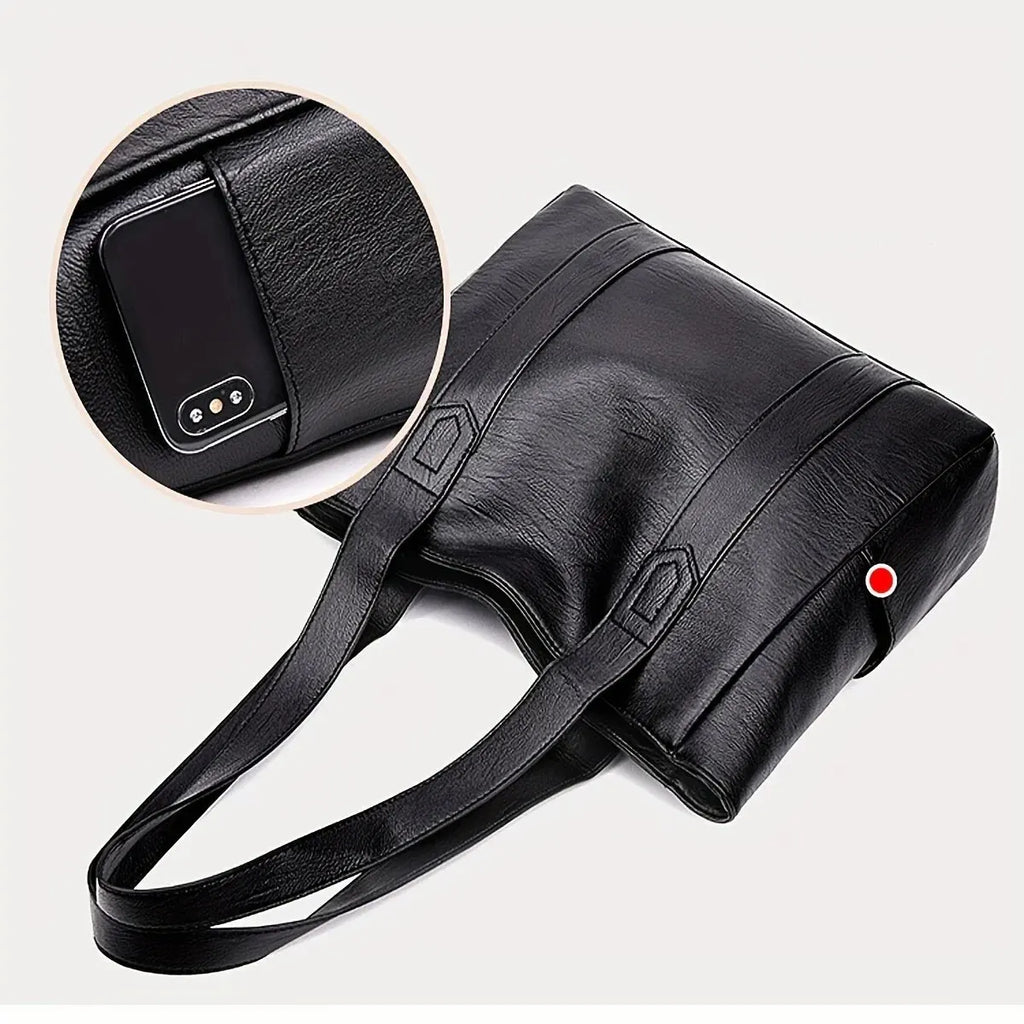 Bolso de mano vintage de gran capacidad, bolso de hombro vegano retro, bolso casual de mujer para ir al trabajo
