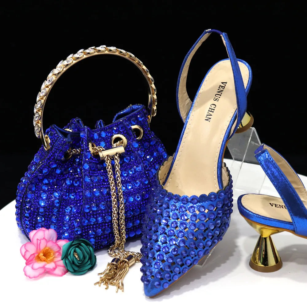 Sandalias con fondo de Muffin decoradas con cuentas para mujer, zapatos y bolso cómodos y versátiles, elegantes, a la moda, verano, 2023