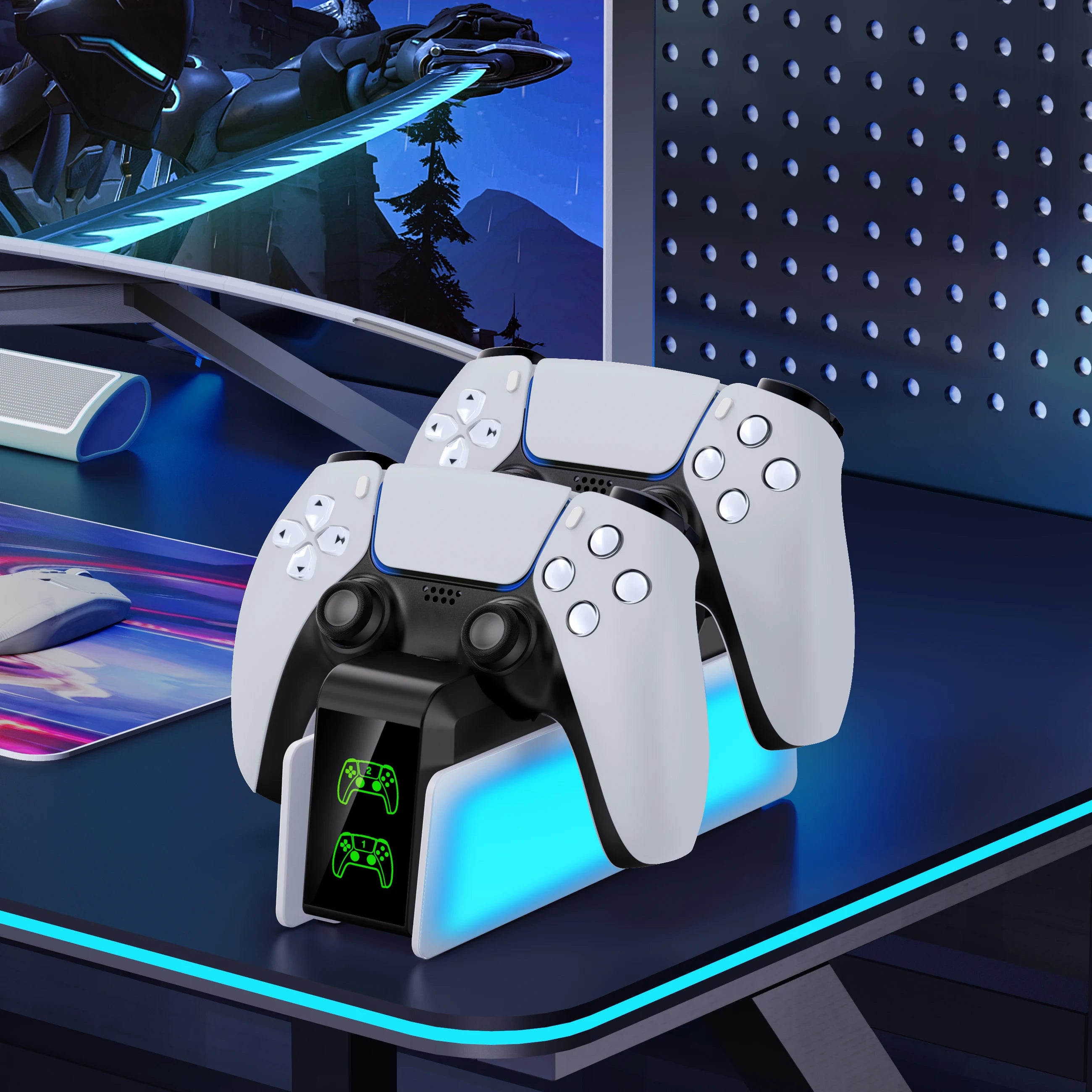 Para cargador de controlador PS5, estación de carga DualSense, soporte de cargador de base de carga Dual para controlador de juego inalámbrico PlayStation5