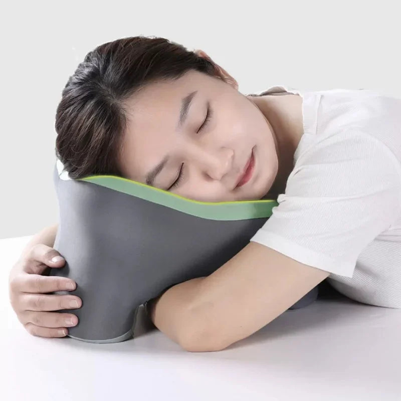 Almohada de viaje portátil en forma de U, almohadas para dormir de espuma viscoelástica, almohada para siesta en la oficina, cojín para el cuello de avión y coche, soporte ergonómico para la cabeza