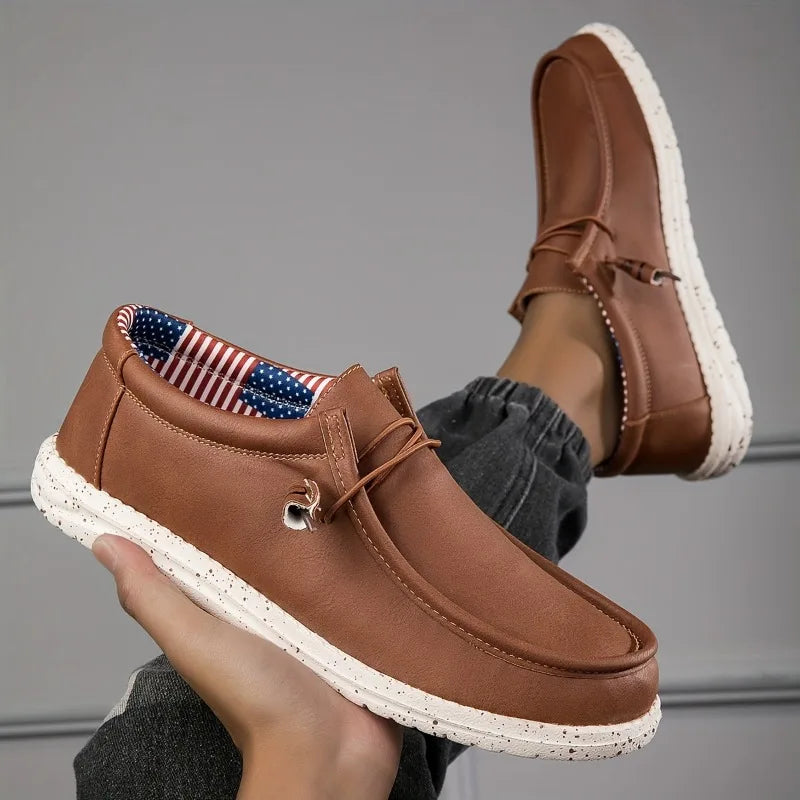 Zapatos de hombre, mocasines, zapatos vulcanizados suaves y cómodos, zapatos planos, zapatos para caminar para hombre, mocasines informales sin cordones, zapatos náuticos para hombre