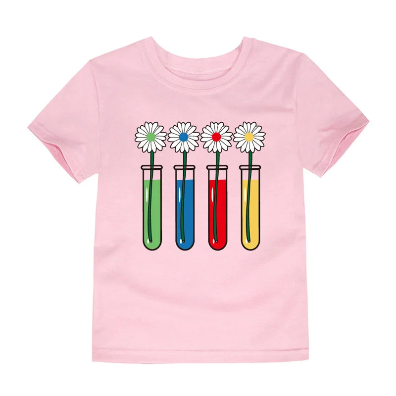 Camisetas con dibujos de arcoíris para niñas, ropa 2024 de algodón para verano, 2 a 3, 4, 5, 6, 7, 8, 9, 10, 11, 12, 13, 14 años, 100%