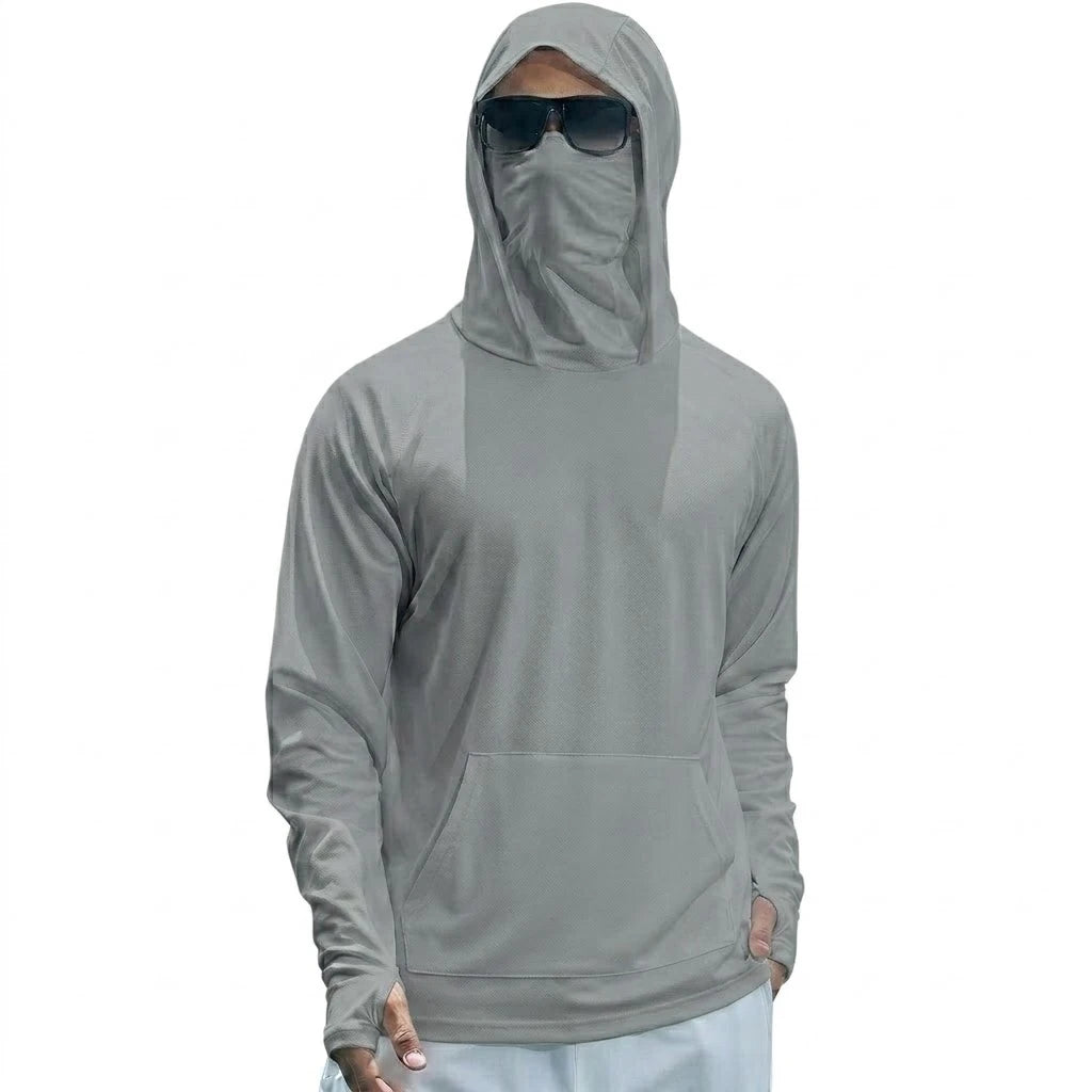 Camiseta de Manga Larga UPF50+ para Hombre, Sudadera Informal de Verano, Camiseta Deportiva de Secado Rápido para Correr, Protección Solar, Pesca, Tops de Seda de Hielo