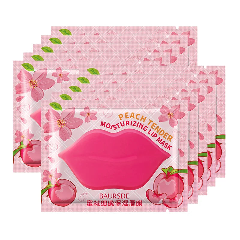 5/10 unids/lote mascarilla labial nutritiva de colágeno esencia de frutas hidratante reafirmante parche labial antiarrugas cuidado de la piel