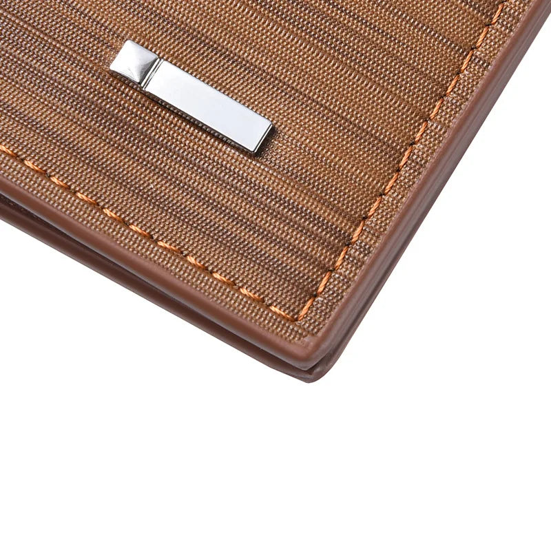 Nueva cartera larga estilo libro de cheques de Color café para hombre de gran capacidad PU Retro largo para hombres con ranuras para tarjetas con ventana de identificación