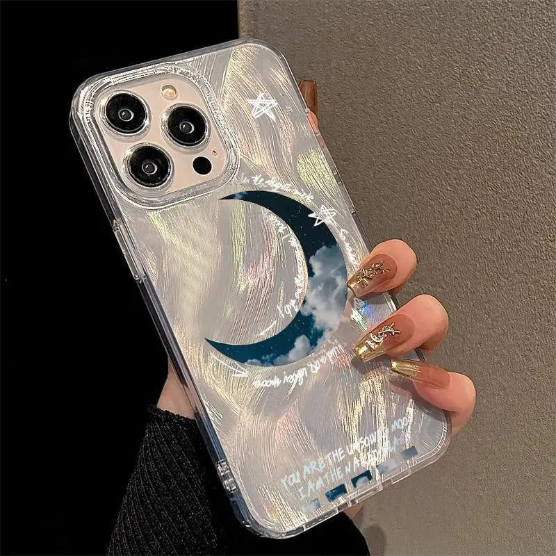 Funda de teléfono Punk Cool Angel Sun para iPhone 16 Pro Max 17 Pro Max 17Air 16E 15 14 13 12 11 Camlet cubierta anticaída
