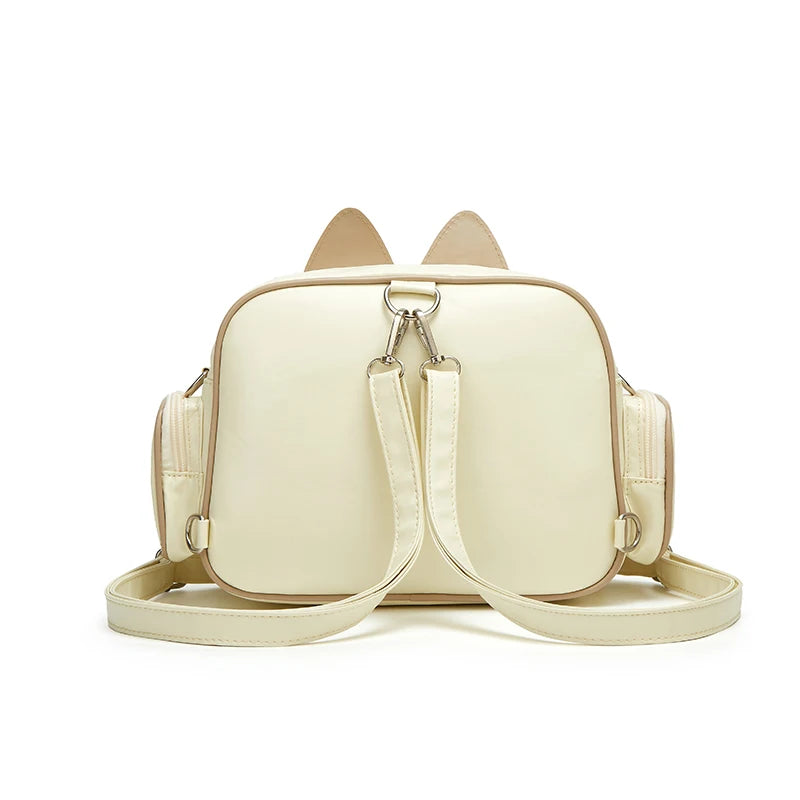 Bolso pequeño Ita de estilo universitario a la moda, mochilas de gato para mujer, bolso de hombro informal de cuero Lolita Jk Harajuku