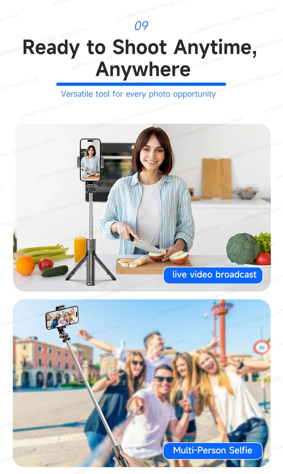Trípode/palo Selfie F01, soporte para teléfono, Mini trípode portátil con Bluetooth inalámbrico para Android e Iphone, teléfono inteligente, disparo Vlog