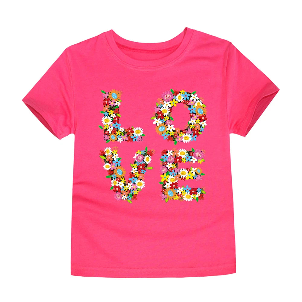 Camisetas con dibujos de arcoíris para niñas, ropa 2024 de algodón para verano, 2 a 3, 4, 5, 6, 7, 8, 9, 10, 11, 12, 13, 14 años, 100%