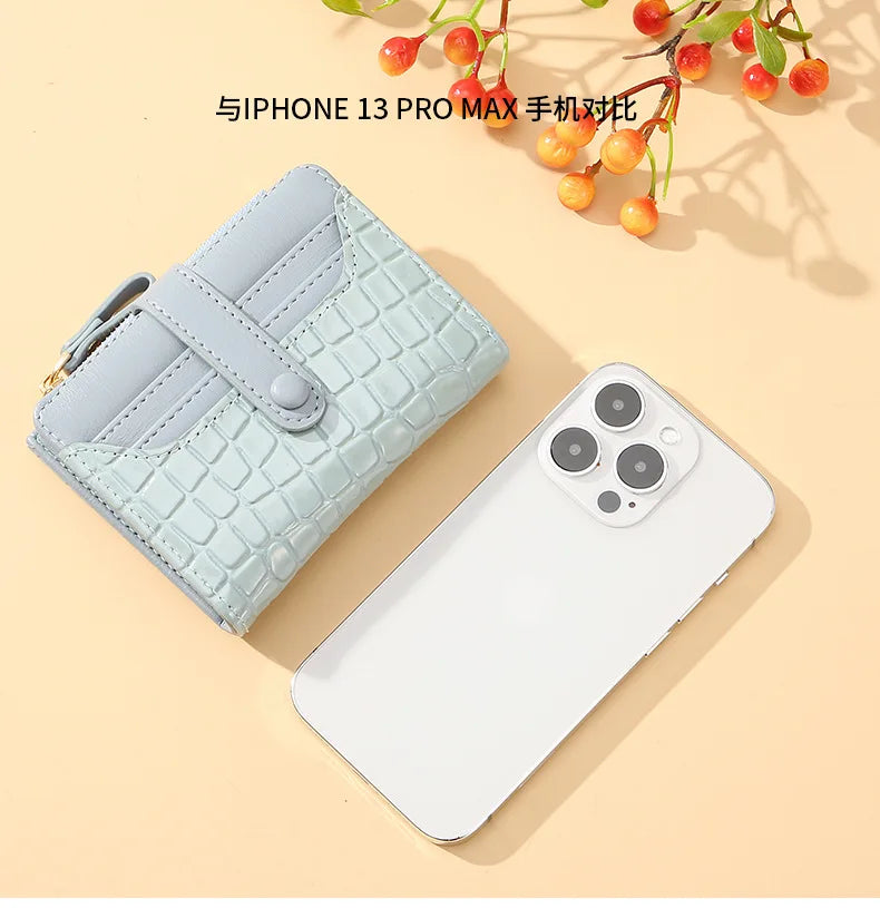 Cartera corta para mujer, monedero pequeño de cuero de marca de lujo a la moda, tarjetero para mujer, bolso de mano para mujer, billetera con Clip para dinero 2023