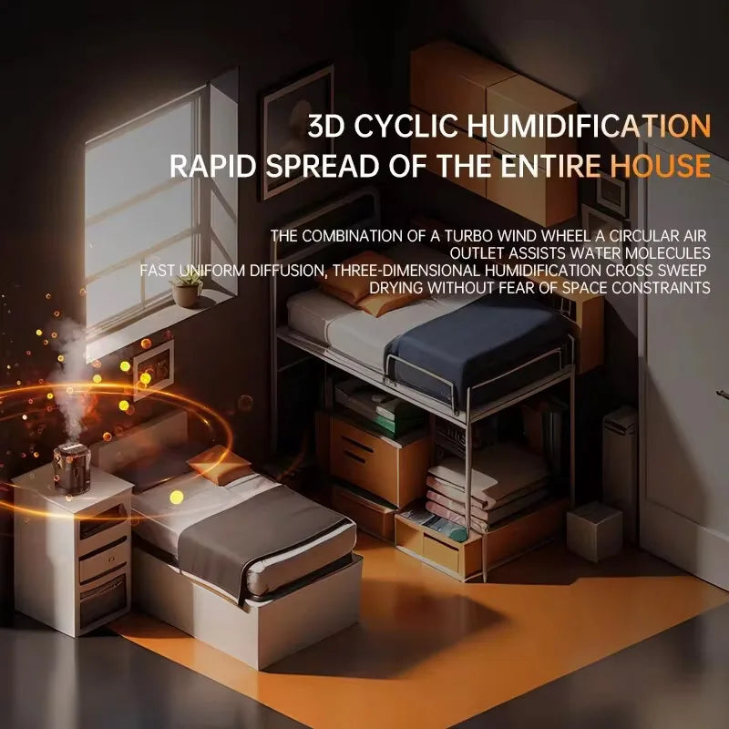Humidificador de aire de 3L, difusor de Aroma pequeño portátil, 3 puertos de pulverización, humidificador usb de gran capacidad, máquina de niebla de aceite esencial para el hogar