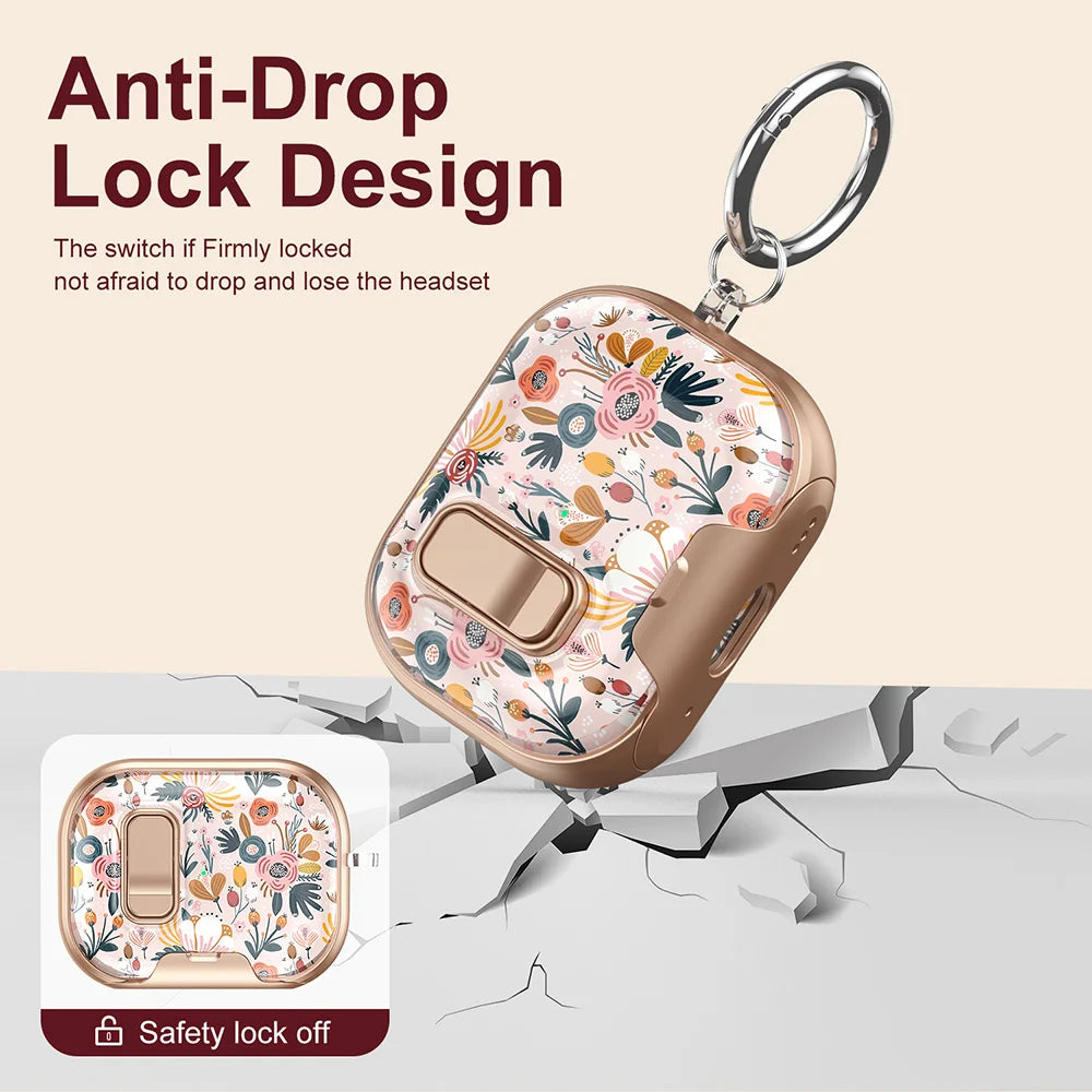 Funda transparente de cristal para auriculares Bluetooth inalámbricos para Airpods 4 Pro 2 3 2 y funda de TPU transparente cubierta de caja de bloqueo de interruptor con gancho